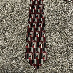 Mark Alexander 100% Italian Silk Tie Red & Black